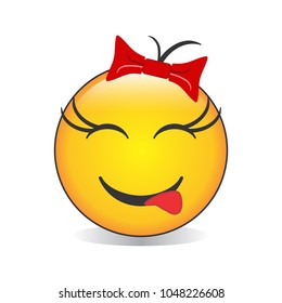 Happy Face With Tongue  Emoji Vector