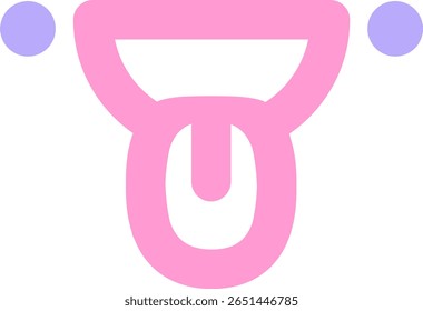 happy face with tongue icon in bright neon color
