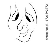 Happy face vector, cartoon clipart