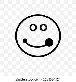 Happy face vector icon isolated on transparent background, Happy face logo concept