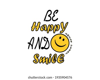 Happy face Vector illustration. Emoji sign, emblem isolated on white background, Flat style for graphic and web design, t shirt design. EPS10 