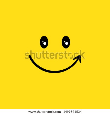 Happy face vector illustration icon smile element yellow color background