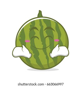 Happy face watermelon cartoon character vector
