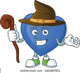 Happy Face Witch blue love cartoon character style