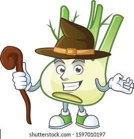 Happy Face Witch fennel cartoon character style