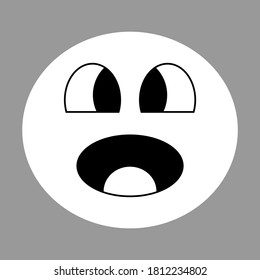 Feliz rostro simplemente o emoticono con la lengua fuera de moda ícono de estilo plano. Concepto de símbolo emoji de expresión de wow para el diseño de tu sitio web, logotipo, interfaz de usuario de la aplicación.