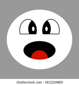 Feliz rostro simplemente o emoticono con la lengua fuera de moda ícono de estilo plano. Concepto de símbolo emoji de expresión de wow para el diseño de tu sitio web, logotipo, interfaz de usuario de la aplicación.