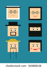 happy faces from different ethnicity / men and women 