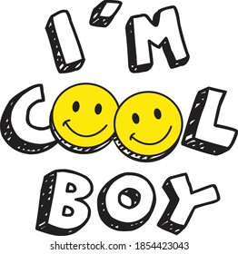 Happy faces print design for t-shirts.