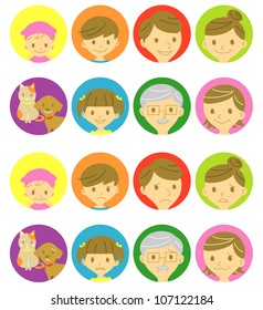 happy faces  and sad faces