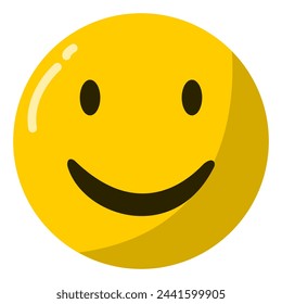 Emoticono de expresión facial feliz aislado sobre fondo blanco. sonrisa, emoción 