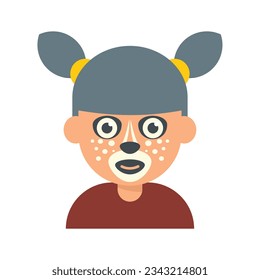 Happy facial painting icon flat vector. Face child. Kid paint isolated