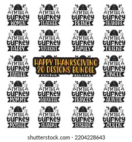Happy fall, Happy Thanksgiving, Happy Halloween T-shirt and SVG design bundle, Autumn SVG bundle, Pumpkin, Fall Svg Designs, Thanksgiving fall  Quotes t shirt Design, Vector EPS Editable Files Bundle.