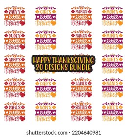 Happy fall, Happy Thanksgiving, Happy Halloween T-shirt and SVG design bundle, Autumn SVG bundle, Pumpkin, Fall Svg Designs, Thanksgiving fall  Quotes t shirt Design, Vector EPS Editable Files Bundle.