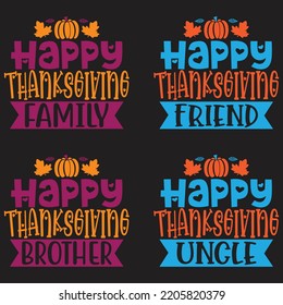 Happy fall, Happy Thanksgiving, Happy Halloween T-shirt and SVG design bundle, Autumn SVG bundle, Pumpkin, Fall Svg Designs, Thanksgiving fall  Quotes t shirt Design, Vector EPS Editable Files Bundle.