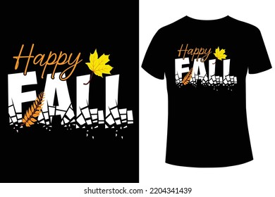 Happy fall t-shirt design template