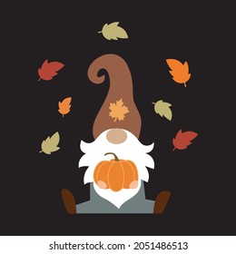 happy fall y'all autumn gnome t shirt design vector, fall gnome vector icon