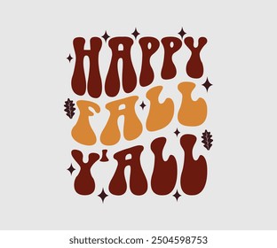 Feliz otoño Y'all, camiseta de otoño, camiseta divertida de Acción de Gracias de otoño diseño de la camiseta de calabaza, diseño de otoño, Diseños de calabaza