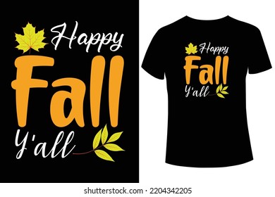 Happy fall y'all t-shirt design template