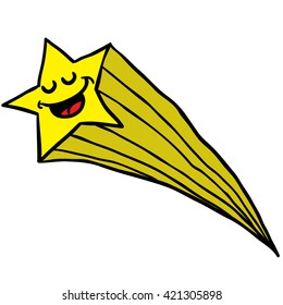 happy falling star cartoon illustration