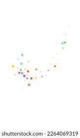 Happy Falling Vector White Background Universe Wallpaper. Party Celebration Sky Texture. Dust Vector White Background Illustration. Color Festive Glow Border.