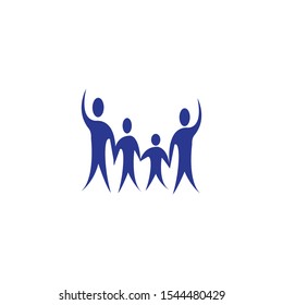 Happy Familly Together People Logo