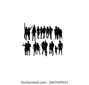 Happy Family, art vector silhouette design
