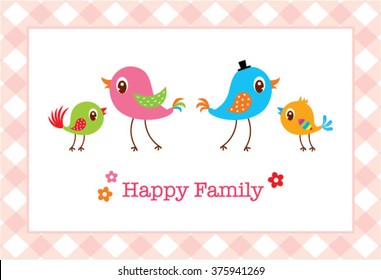 happy family bird vector illustration