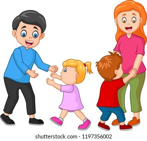 Happy Family Cartoon