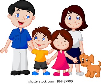 Happy family cartoon 