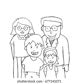 Happy Family Cartoon Stock Vector (Royalty Free) 677141071 | Shutterstock