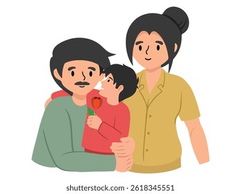 Happy Family cartoon background Illustration