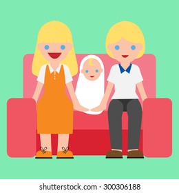 Happy Family cartoon vector.