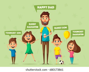 Happy family. Cartoon vector illustration