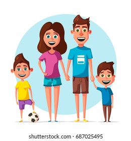 Happy Family Cartoon Vector Illustration Stock Vector (Royalty Free ...