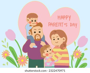 Happy family celebrete on parent's day