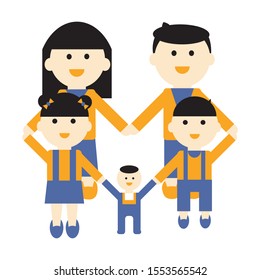 Happy family character cartoon vector