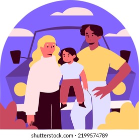 Happy family character vector illustration