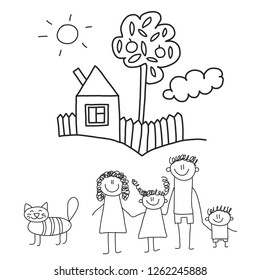 Family Drawing Images, Stock Photos & Vectors | Shutterstock