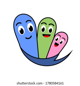 happy family and children logo template vector design