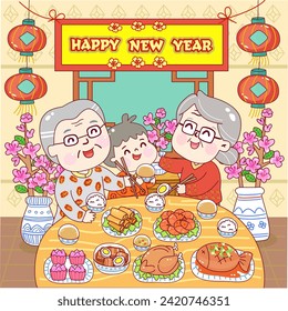 Happy Family in Chinese New Years.