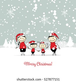 Happy Family, Christmas Card For Your Design