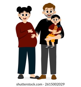 Happy family concept. Portrait of a big happy family consisting of father mother son, daughter, baby. Family portrait or photo