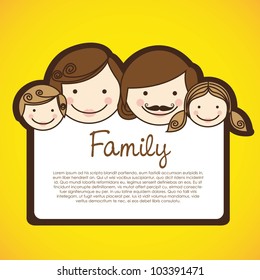 happy family consists of father, mother, girl and boy