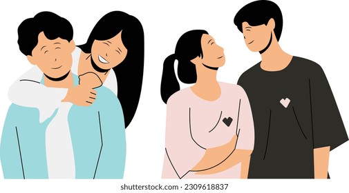Happy family couple . Vector illustration
