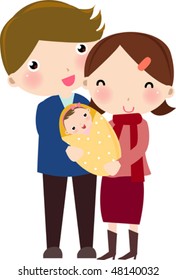 happy family with daughter