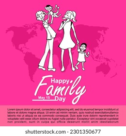 Happy Family Day, 15 May, poster and banner vector