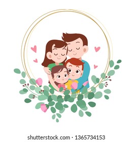 happy family day card greeting vector illustration
