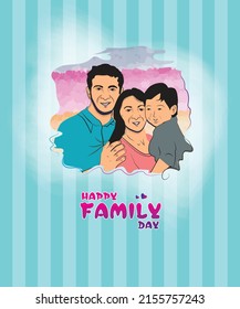 happy family day card greeting vector illustration
