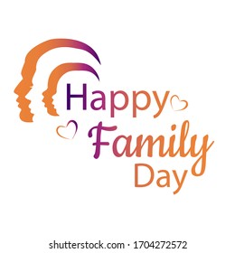 Happy Family Day card. Vector illustration isolated on white